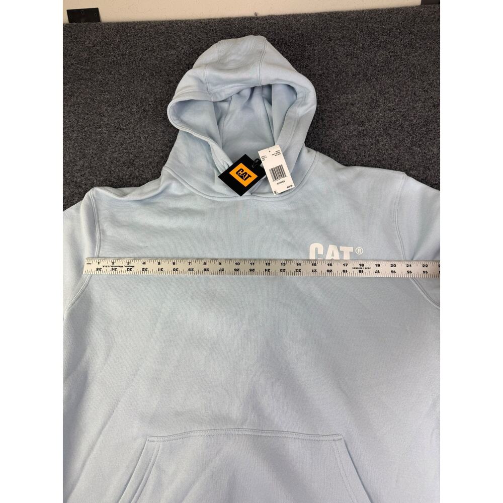 NWT Caterpillar CAT Men's Light Blue Skyway Logo Pullover Hoodie Sweatshirt XL - Picture 5 of 8